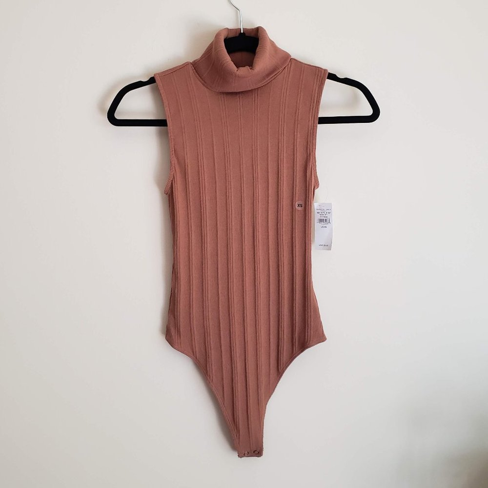 American Eagle Brown Ribbed Turtleneck Bodysuit